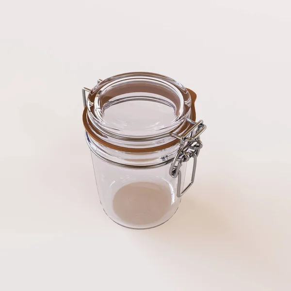 Glass Jar Isolated White Background Illustration — Stock Photo, Image