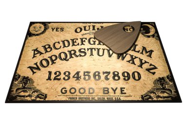 Ouija tahtası beyaz arka plan üzerinde 3d illüstrasyon izole 