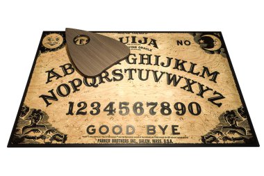 Ouija tahtası beyaz arka plan üzerinde 3d illüstrasyon izole 