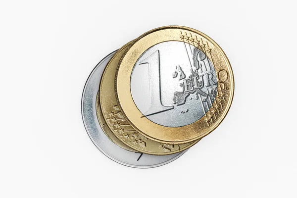 Euro Münzen Isoliert Auf Weißem Hintergrund Illustration — Stockfoto