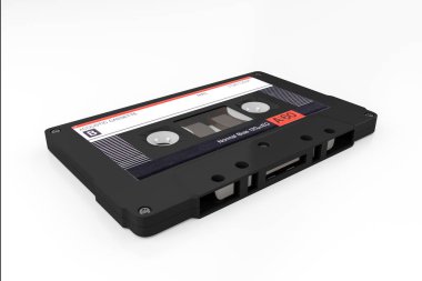 Beyaz arka plan üzerinde 3d illüstrasyon izole kaset 