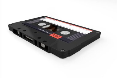 Beyaz arka plan üzerinde 3d illüstrasyon izole kaset 