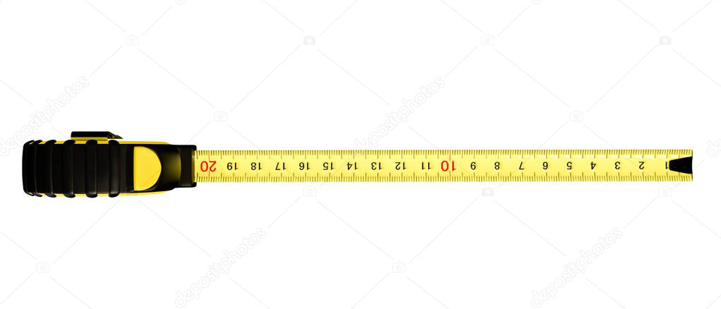 measuring tape isolated on white background 3d illustration 