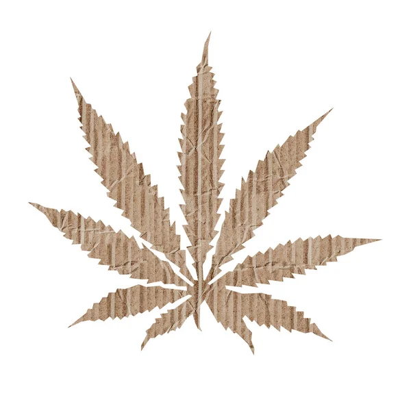 Feuille Marijuana Isolée Sur Fond Blanc Illustration — Photo