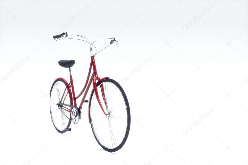 bicycle isolated on white background 3d illustration 