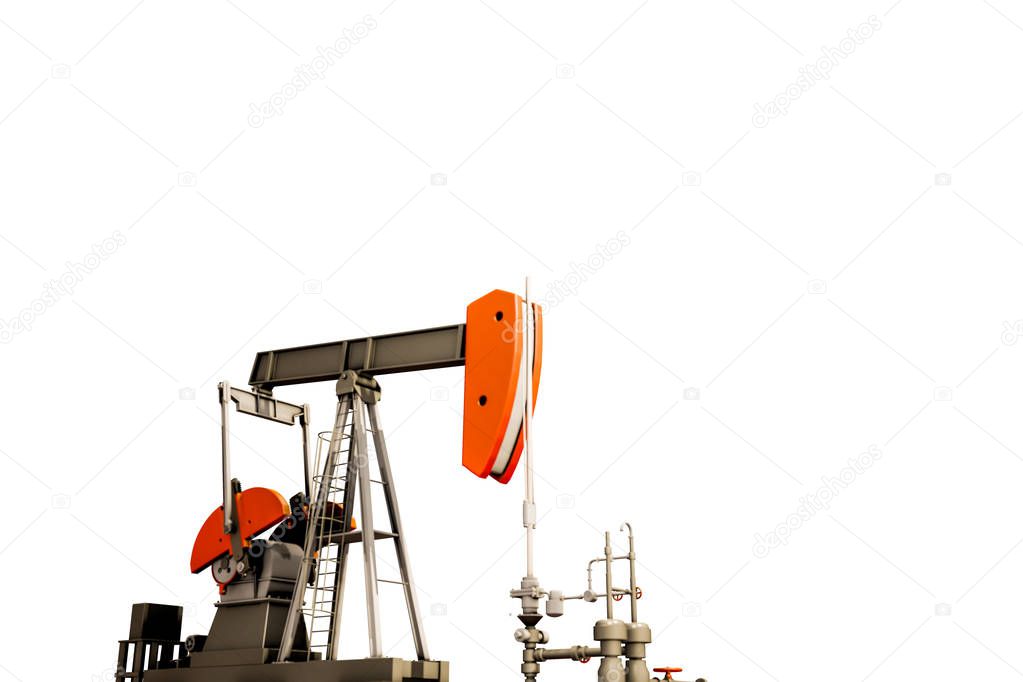 oil pump isolated on white background 3d illustration 