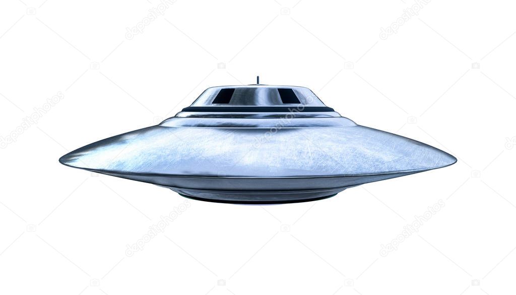 ufo isolated on white background 3d illustration 