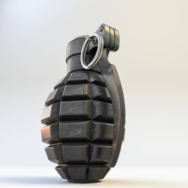 Beyaz arka plan üzerinde 3d illüstrasyon izole el bombası 