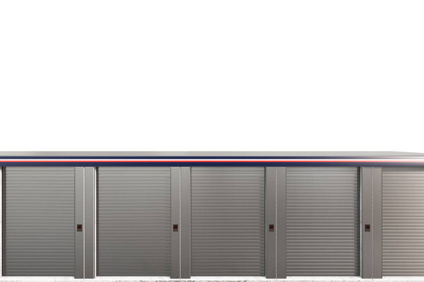 self storage units isolated on white background 3d illustration 
