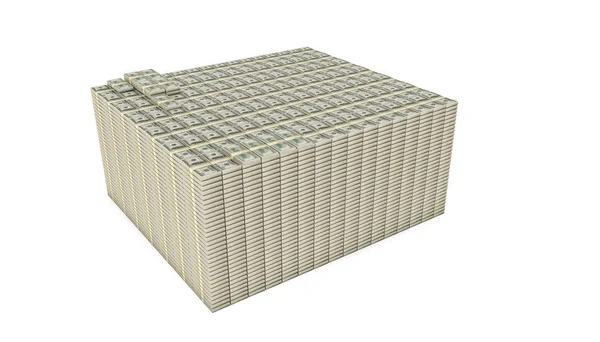 Dollar Stack Geïsoleerd Witte Achtergrond Illustratie — Stockfoto