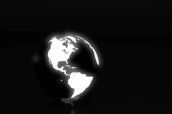 Планета Земля Ізольована Чорному Тлі Ілюстрація — стокове фото