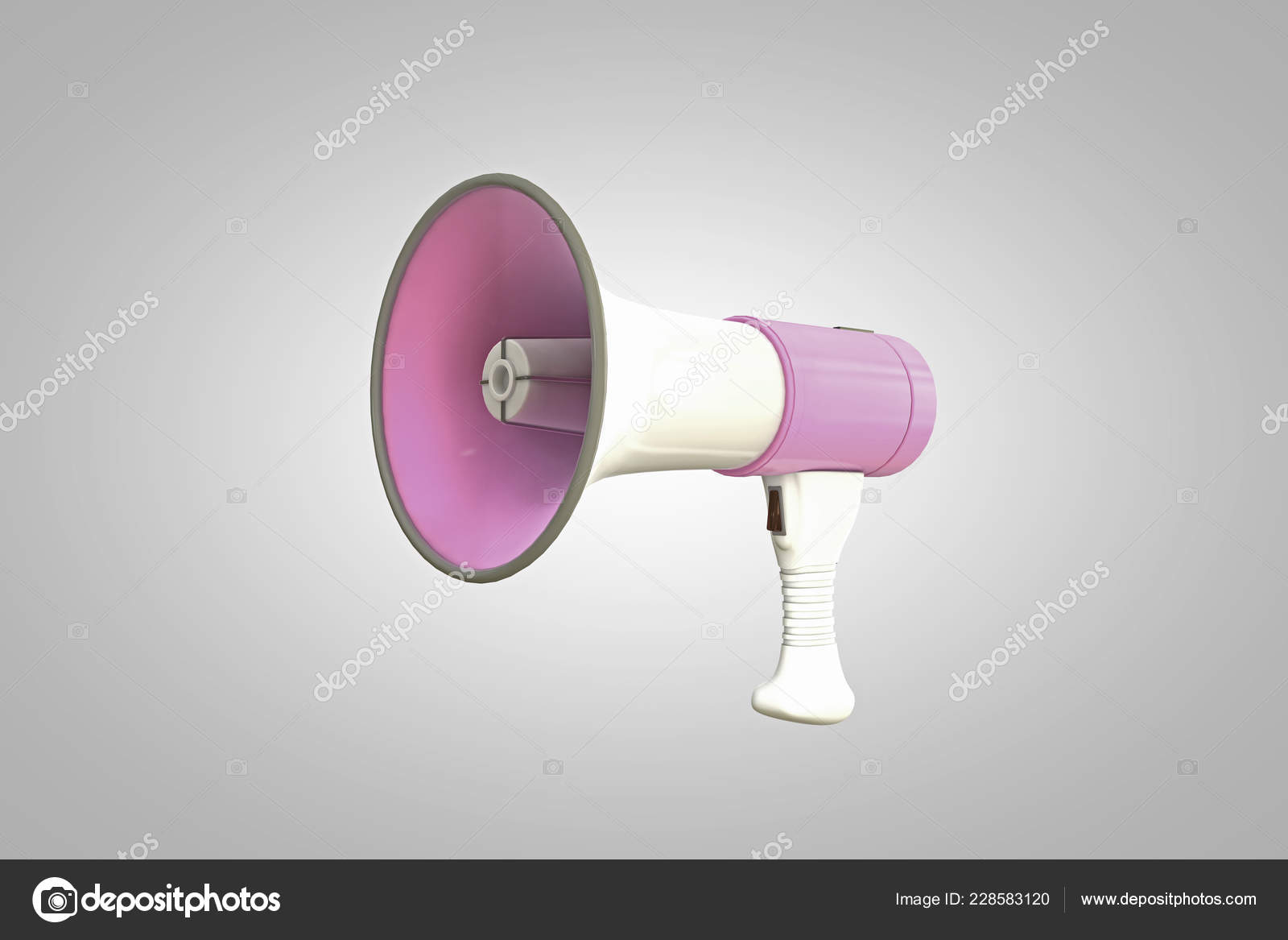 Rosa Megafon Isoliert Auf Weißem Hintergrund Illustration