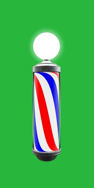 Barber Pole Isolated Green Background Illustration — Stock Photo, Image