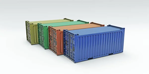 Shipping Containers Isolated White Background — Stock Photo, Image