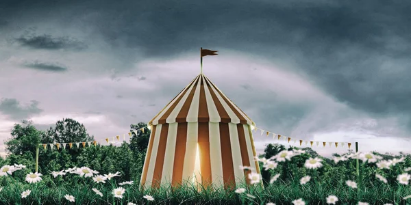 Cirkus Tält Ett Stort Fält Illustration — Stockfoto