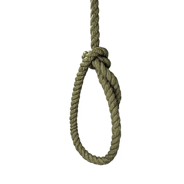 Hanged Noose Isolated White Background Illustration — Stock Photo, Image