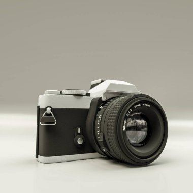 oyuncak kamera beyaz arkaplanda izole edildi 3d illüstrasyon 