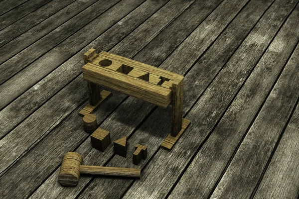 Wooden Hammer Toy Kit Illustration — Stock Photo, Image