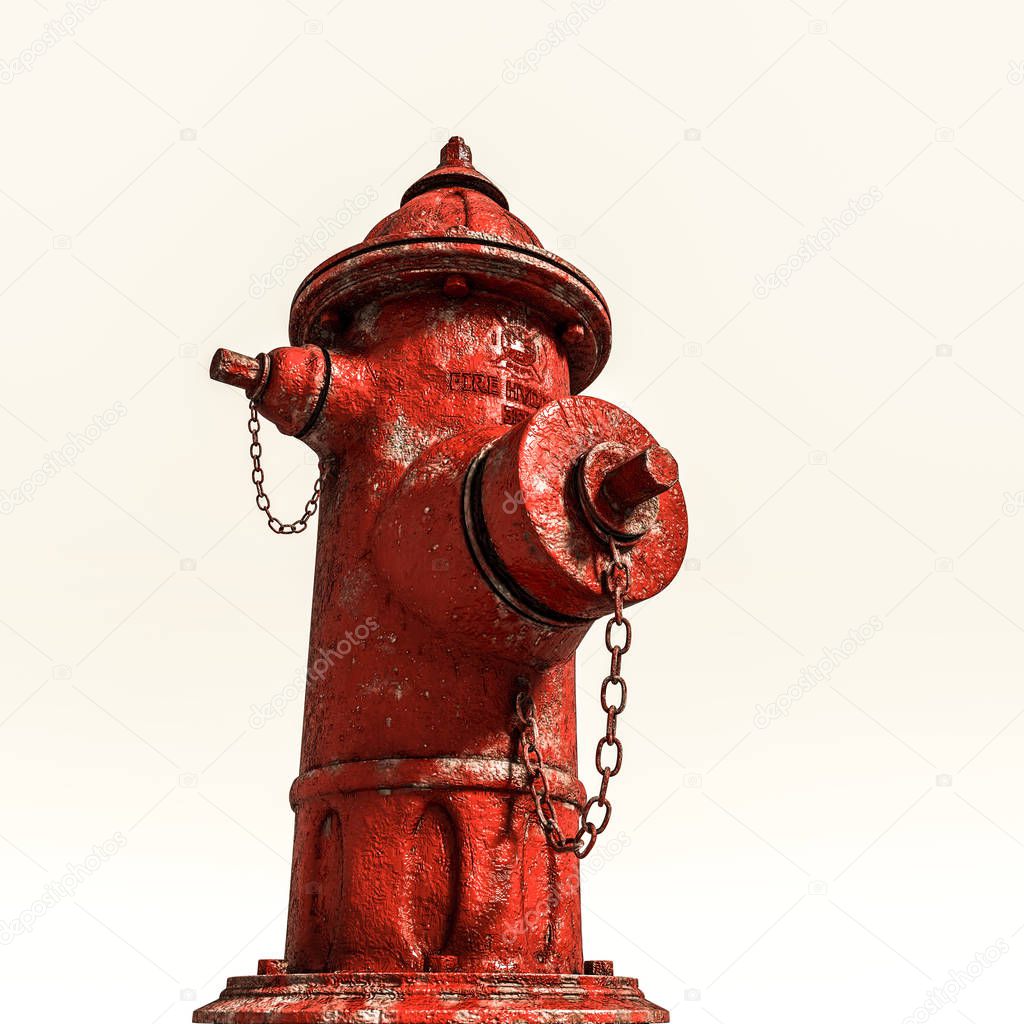 hydrant isolated on white background 3d illustration 