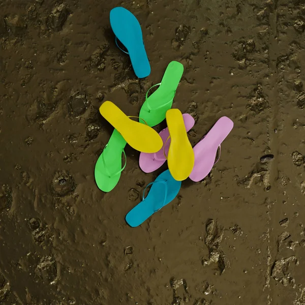 Colored flip flops — Stock Photo, Image