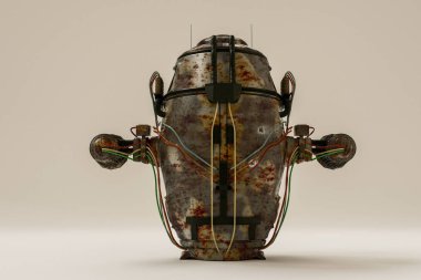 Uzay kapsülü üzerinde beyaz izole