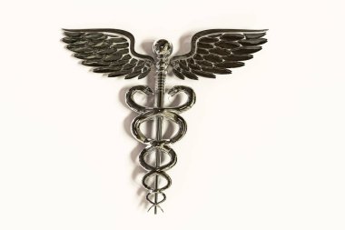 Beyaz arka plan üzerinde izole caduceus