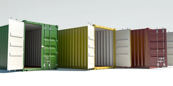 Cargo containers isolated on white — Stock Photo, Image