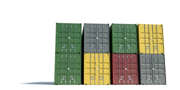 Cargo containers isolated on white — Stock Photo, Image