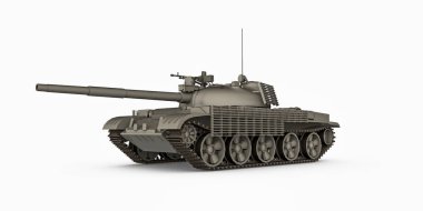 tank üzerinde beyaz izole