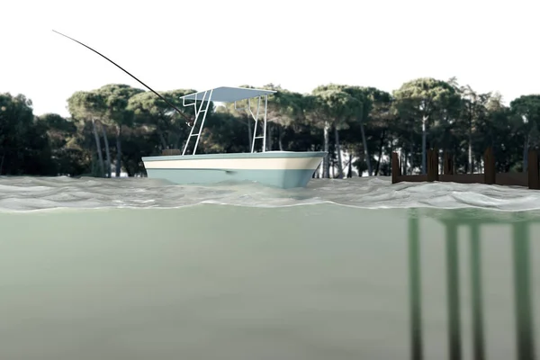 Båtsegel på en vatten sektion — Stockfoto