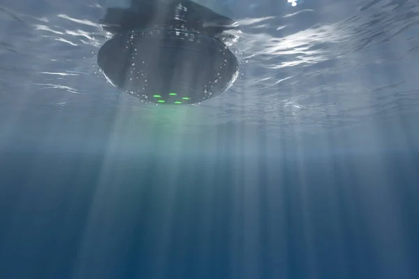 Ufo galleggiante sott'acqua — Foto Stock