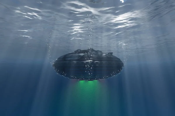 Ufo galleggiante sott'acqua — Foto Stock