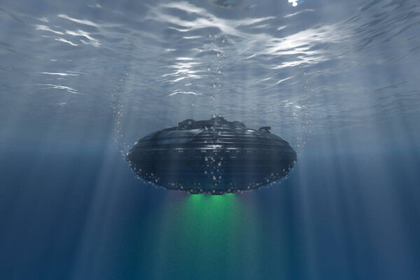 ufo floating underwater