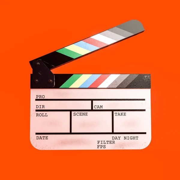 Clapboard isolato su arancione — Foto Stock