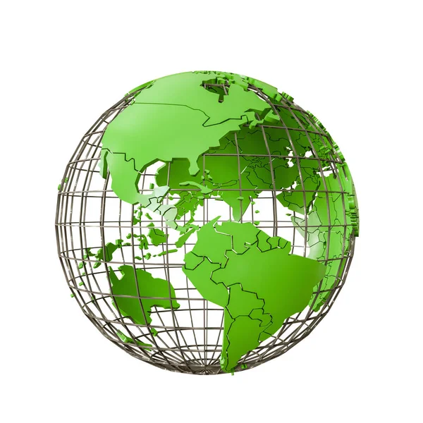 Wireframmed Globe Earth — Stockfoto