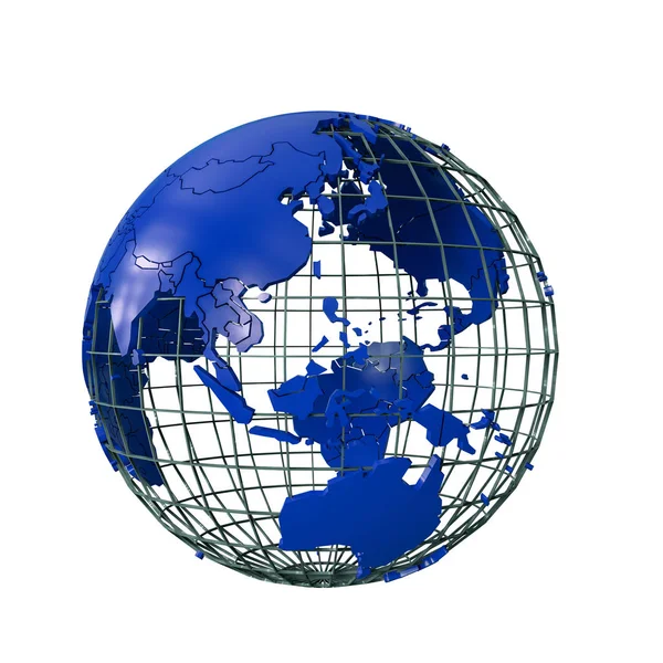 Wireframmed Globe Earth — Stockfoto