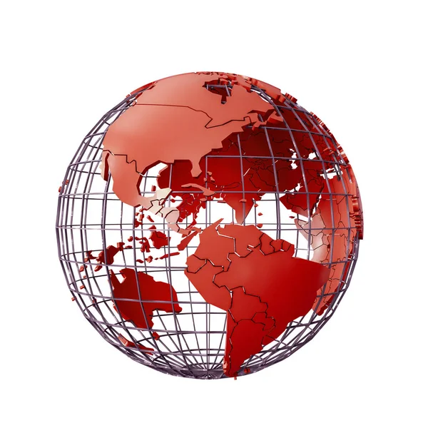 Wireframmed Globe Earth — Zdjęcie stockowe