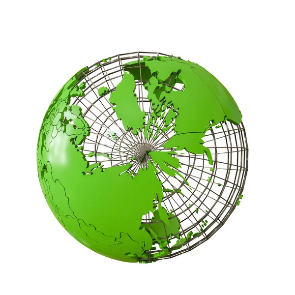 Wireframmed Globe Earth — Stockfoto