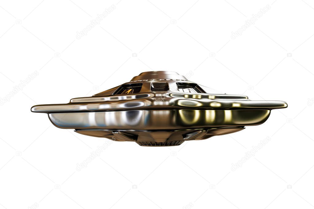 unidentified flying object isolated on white