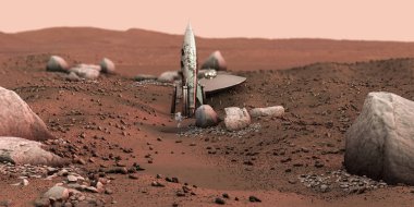ufo found on martian land  clipart