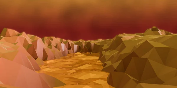 Low poly valley — Stock Photo, Image