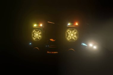 Gökyüzünde uçan uzay gemisi 3 boyutlu illüstrasyon