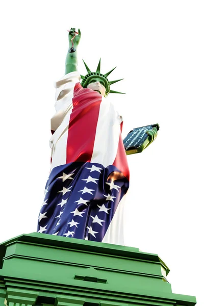 Estatua Libertad Con Una Máscara Cirugía Ilustración —  Fotos de Stock