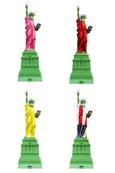 liberty statue with a surgery mask 3d illustration