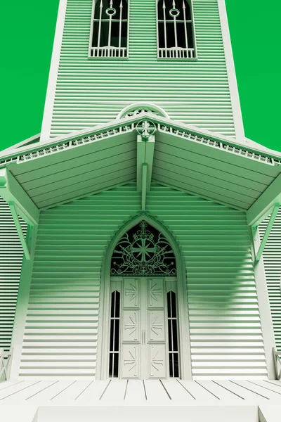 presbyterian church isolated on green background 3d illustration