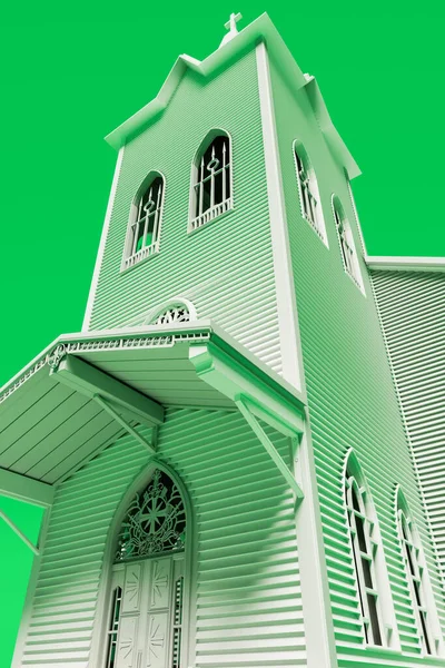 Πρεσβυτεριανή Εκκλησία Απομονώνονται Πράσινο Φόντο Εικονογράφηση — Φωτογραφία Αρχείου