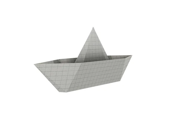 Origami Barco Isolado Fundo Branco Ilustração — Fotografia de Stock