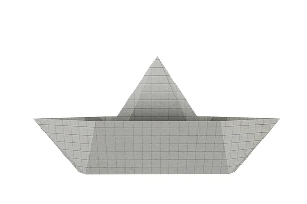 Origami Barco Isolado Fundo Branco Ilustração — Fotografia de Stock