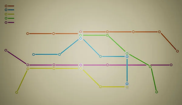 3d illustration of a modern metro map