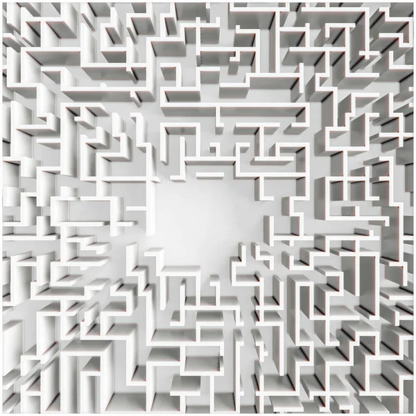 Labyrinthe Énorme Isolé Sur Fond Blanc Illustration — Photo